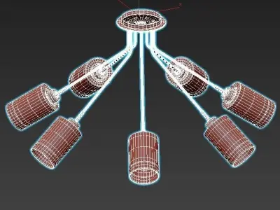 De-City-olimpiya five light chrome ceiling light with glass s... 3D model