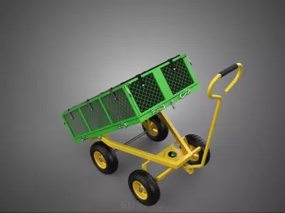 TIPPING TIPPER BED WAGON CART TROLLEY TRAILER MESH CLOTH POCKET 3D model