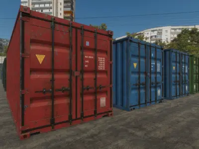 Container collection HQ Low-poly 3D model