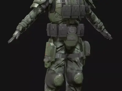 Tactical Marine Infantry Sci-Fi 3D model
