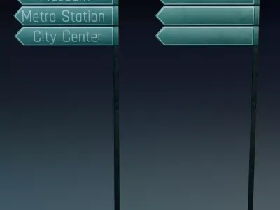 Urban Street Props Pack   Low-poly 3D model