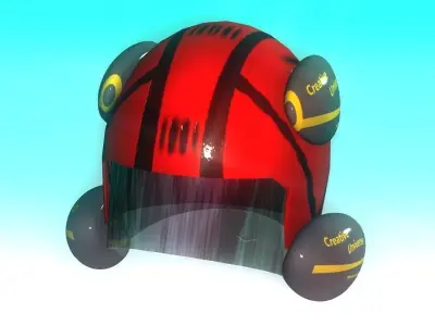 Sci-Fi 4 Protection Pads Helmet Low-poly 3D model