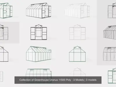 Collection of Greenhouse Uranus 11500 Poly - 3 Models 3D Model Pack