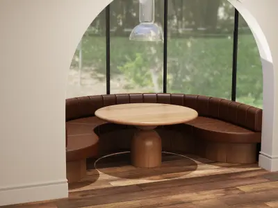 Round Nook Scene with Bell Table 3D model