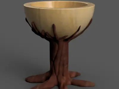 Tree Stump Planter 3D Design  Vase Urn or Candle Holder 3D print model