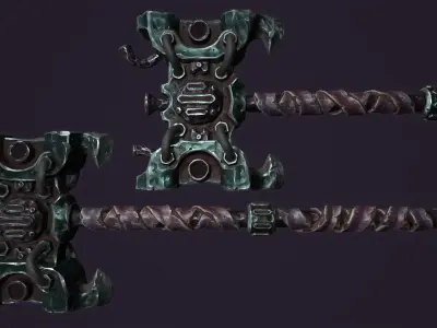 Brute forge hammer Low-poly 3D model