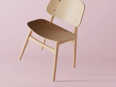 Classic wooden chair Free 3D model
