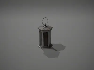 Dark Metal Antique Lantern Low-poly 3D model