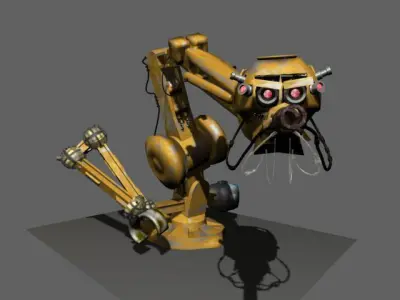 Cartoony Industrial Robot Rigged 3D model