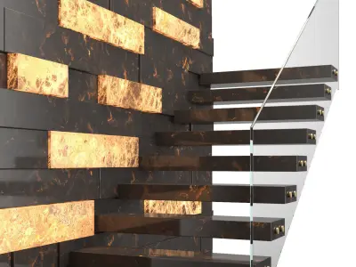 Modern stairs 4 3D model