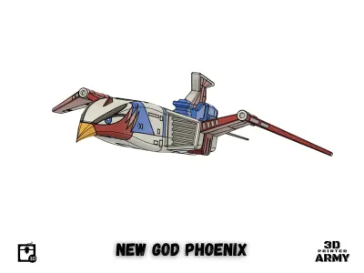 Gatchaman New  GOD PHOENIX starship - 3D printing model - STL  3D print model