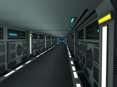 Sci Fi Interior Low-poly 3D model purchase
