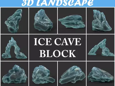 Low poly Ice Block Formation A 190421 Low-poly 3D model