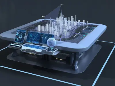 Sci-fi Table Interactive Holographic Table 3D model