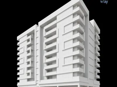 Modern Residential Building 002 3D model