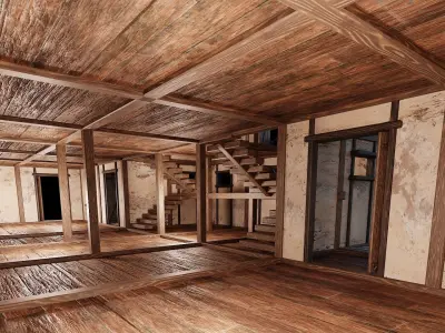 Medieval Houses 10 - 4K Textures Game Ready Low-poly 3D model
