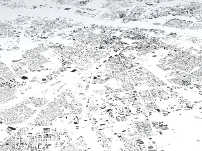 Warsaw Streets and Buildings 3D model