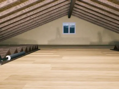 Symmetrical house with screen porches and a attic  3D model