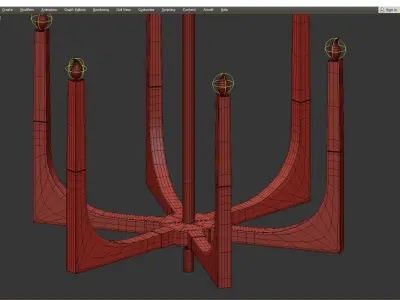 ACRYLIC FRAMED ARM CHANDELIER Low-poly 3D model