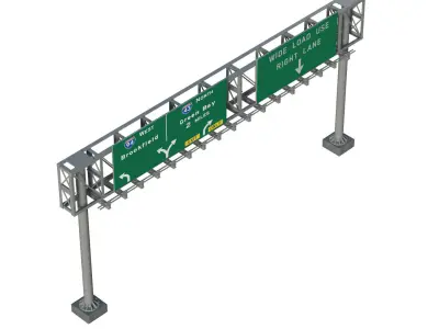 Highway Sign 06 Low-poly 3D model