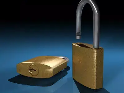 Padlock1 two gold padlocks 3D model