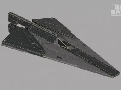 Clone Assasins CX Dagger Spaceship - Star Wars The Bad Batch Low-poly 3D model