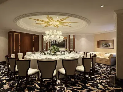 Business Restaurant - Coffee - Banquet  176 3D model