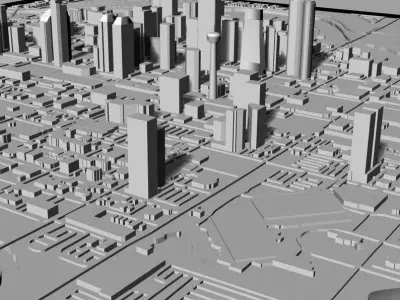 3D Calgary Map City Art 3D Landmark Calgary Skyline 3D Art 3D print model
