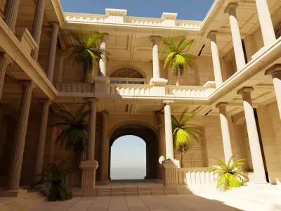 medieval roman temple  Low-poly 3D model