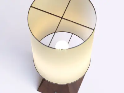 Wooden Desk Lamp 3D model