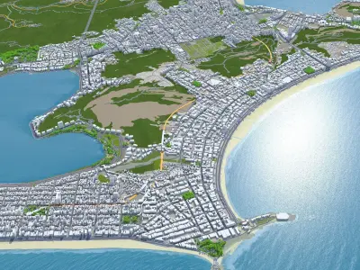 Copacabana Brazil Low-poly 3D model