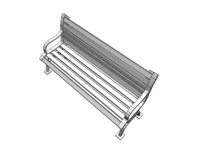 Iron Park Bench Low-poly 3D model