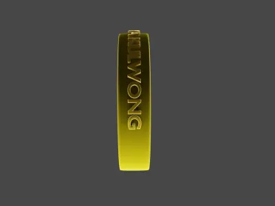 Gold bracelets engraved with names 3D print model