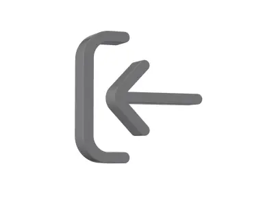 3d arrow right to bracket Low-poly 3D model