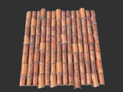 Old Roof Tiles Low-poly 3D model