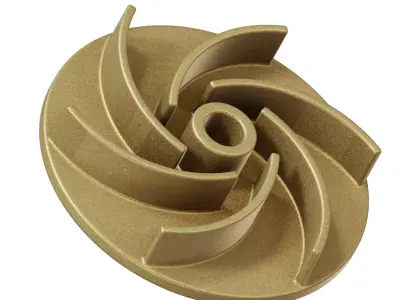 Brass Semi Open Impeller 3D model