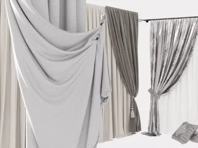 Curtain set - 17 3D models Free 3D model