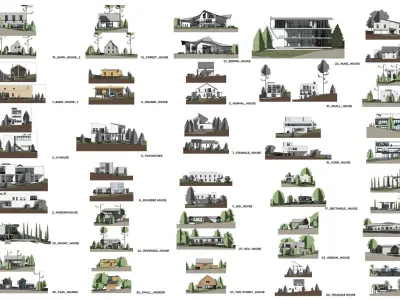 30 Houses pack - Revit 3D model