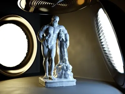 Studio set - Farnese Hercules - Cinema4d - Corona 3d Model Free 3D model