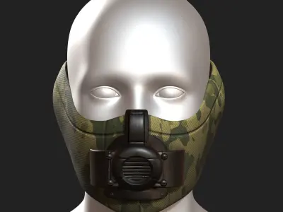 Gas mask protection futuristic technology fantasy human  Low-poly 3D model