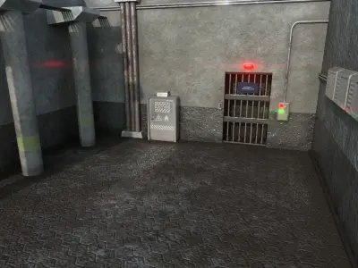 Prison Security Room - Backdrop Scene Low Poly - Full Perm Low-poly 3D model