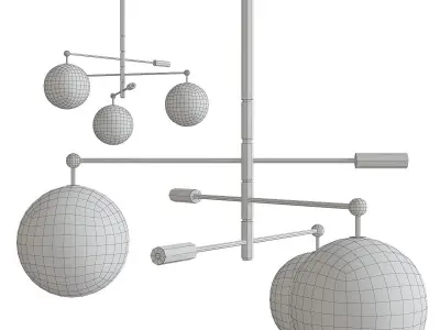 Chandelier low poly 3d models collection 10 pieces Low-poly 3D model Low-poly