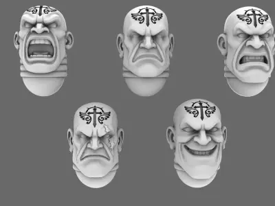 Arthurian Knights V10 Faithful Exposed Heads 3D print model
