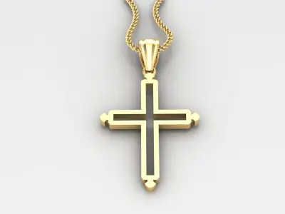 High Cross Pendant Light Gold 18K 4CP027 3D print model