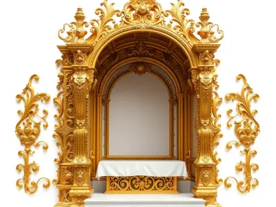 Ornate Golden Altar model pack Low-poly 3D model