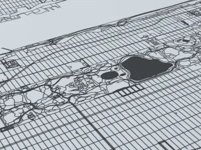 New York City 5 Boroughs Jersey Newark Road Network and Streets 3D model