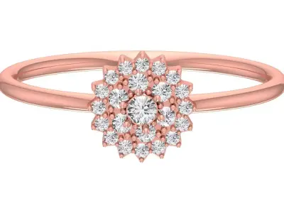 Solitaire Women Light Weight Flower Band Ring 3D print model