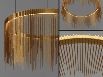 Chain String Ring Pendant 3D model