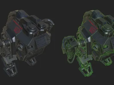 Heavy Mech Low-poly 3D model