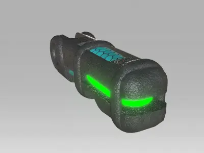 Fantasy Light Green Ray Cannon  Low-poly 3D model